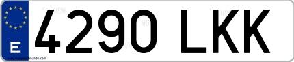Ejemplo de matrícula española 4290 LKK