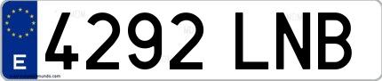 Ejemplo de matrícula española 4292 LNB