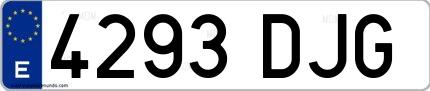 Ejemplo de matrícula española 4293 DJG