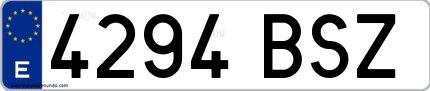 Ejemplo de matrícula española 4294 BSZ