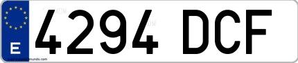 Ejemplo de matrícula española 4294 DCF