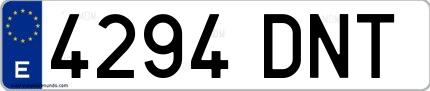 Ejemplo de matrícula española 4294 DNT