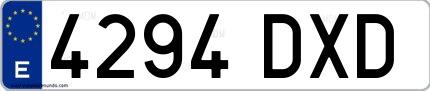 Ejemplo de matrícula española 4294 DXD