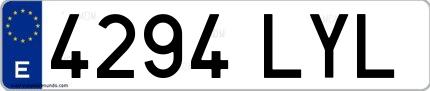 Ejemplo de matrícula española 4294 LYL