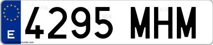 Ejemplo de matrícula española 4295 MHM