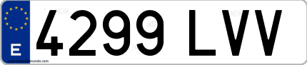 Ejemplo de matrícula de coche ordinaria 4299 LVV