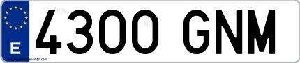 Ejemplo de matrícula española 4300 GNM