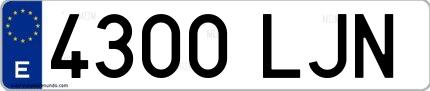 Ejemplo de matrícula española 4300 LJN