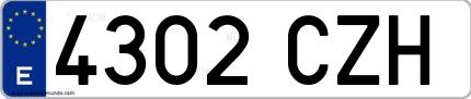 Ejemplo de matrícula española 4302 CZH