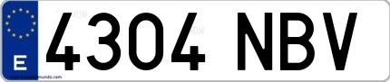 Ejemplo de matrícula española 4304 NBV