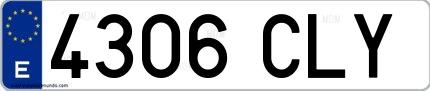 Ejemplo de matrícula española 4306 CLY