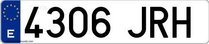 Ejemplo de matrícula española 4306 JRH