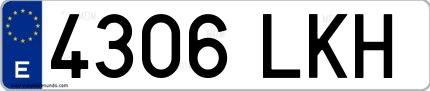 Ejemplo de matrícula española 4306 LKH