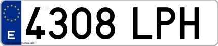 Ejemplo de matrícula española 4308 LPH