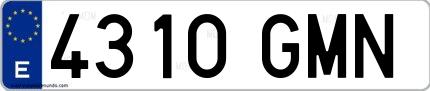 Ejemplo de matrícula española 4310 GMN