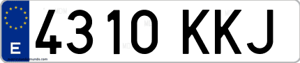 Ejemplo de matrícula de coche ordinaria 4310 KKJ