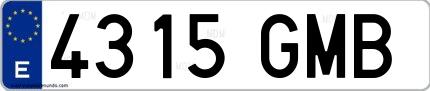 Ejemplo de matrícula española 4315 GMB
