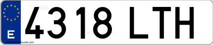 Ejemplo de matrícula de coche ordinaria 4318 LTH