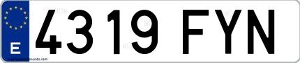 Ejemplo de matrícula española 4319 FYN
