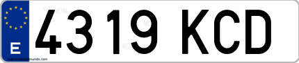 Ejemplo de matrícula de coche ordinaria 4319 KCD