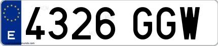 Ejemplo de matrícula española 4326 GGW