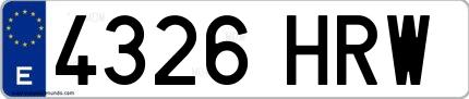 Ejemplo de matrícula española 4326 HRW