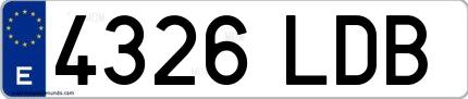 Ejemplo de matrícula española 4326 LDB