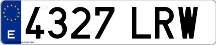 Ejemplo de matrícula española 4327 LRW