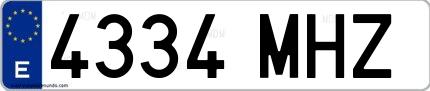 Ejemplo de matrícula española 4334 MHZ