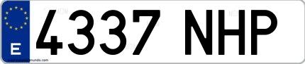 Ejemplo de matrícula española 4337 NHP