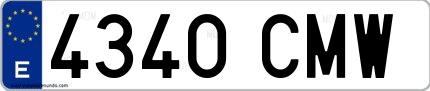 Ejemplo de matrícula española 4340 CMW