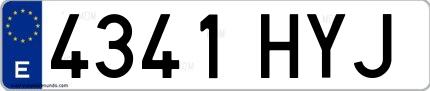 Ejemplo de matrícula española 4341 HYJ