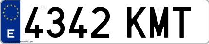 Ejemplo de matrícula española 4342 KMT