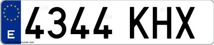 Ejemplo de matrícula española 4344 KHX