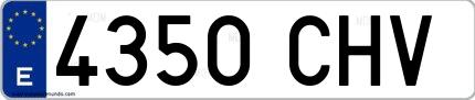 Ejemplo de matrícula española 4350 CHV