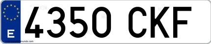 Ejemplo de matrícula española 4350 CKF