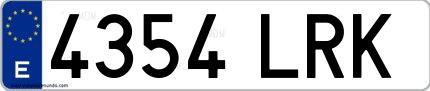 Ejemplo de matrícula española 4354 LRK