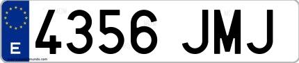 Ejemplo de matrícula española 4356 JMJ