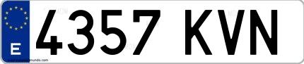 Ejemplo de matrícula española 4357 KVN