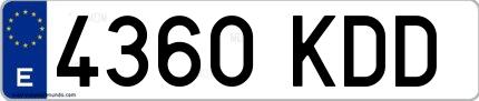 Ejemplo de matrícula española 4360 KDD