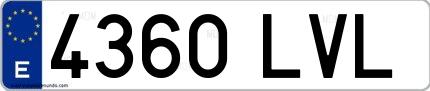 Ejemplo de matrícula española 4360 LVL