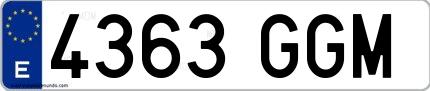 Ejemplo de matrícula española 4363 GGM
