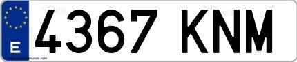 Ejemplo de matrícula española 4367 KNM