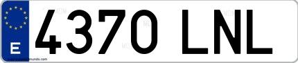 Ejemplo de matrícula española 4370 LNL