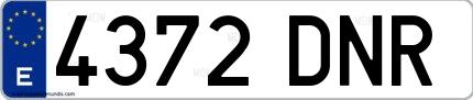 Ejemplo de matrícula española 4372 DNR