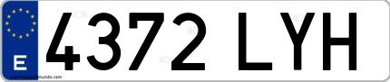 Ejemplo de matrícula española 4372 LYH