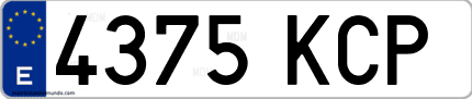 Ejemplo de matrícula de coche ordinaria 4375 KCP