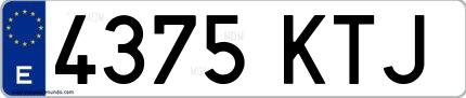 Ejemplo de matrícula española 4375 KTJ