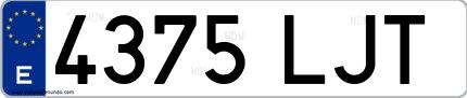 Ejemplo de matrícula española 4375 LJT