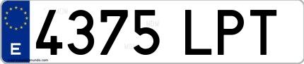 Ejemplo de matrícula española 4375 LPT